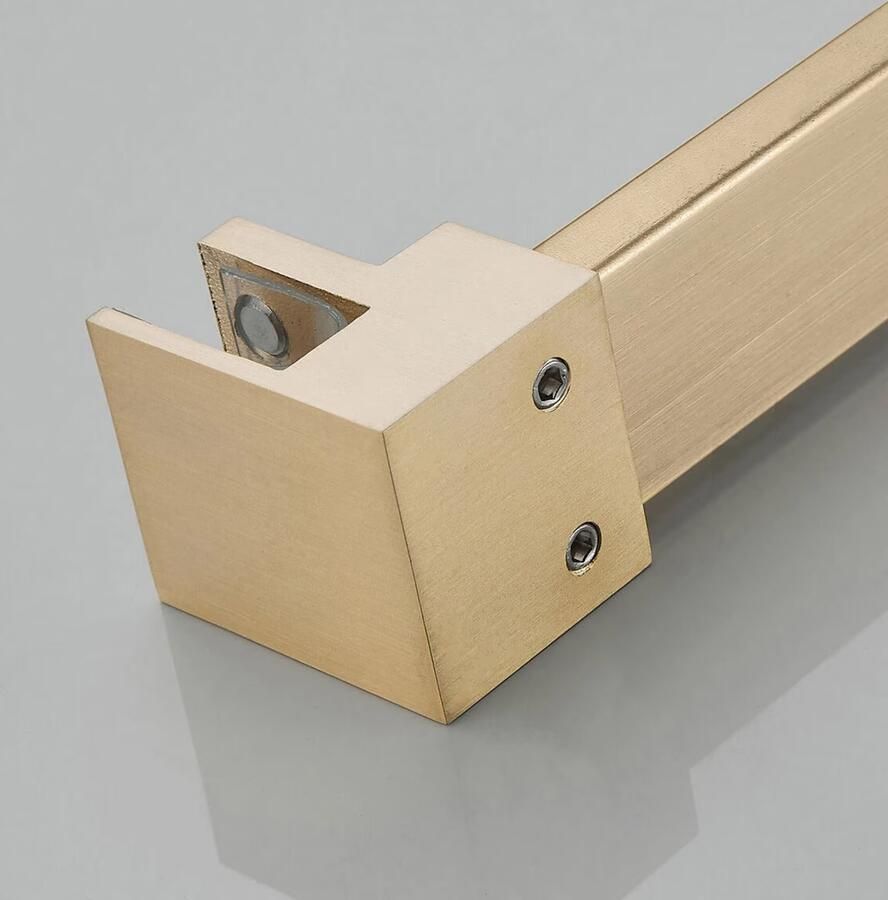 SaniClear Inloopdouche Bronze | 90x100 cm | Brons glas | Geborsteld messing beslag - Foto 3