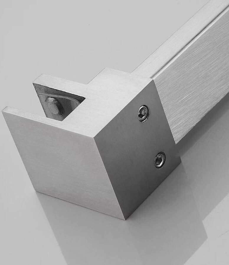 SaniClear Inloopdouche Bronze | 90x100 cm | Brons glas | Rvs look beslag