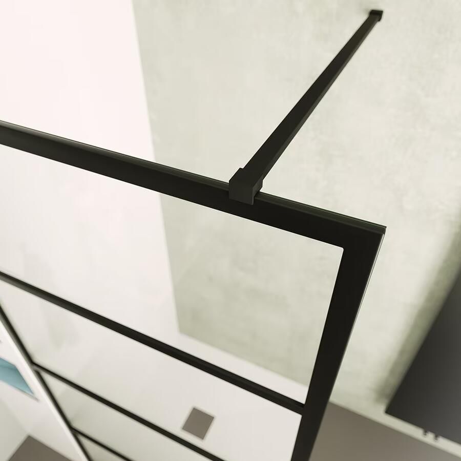 SaniClear Inloopdouche Nero | 100x200 cm | Helder glas | Mat zwart beslag - Foto 3