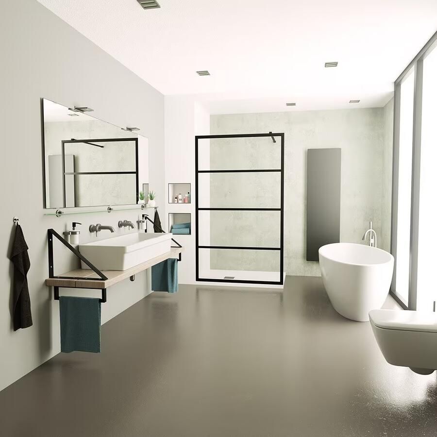 SaniClear Inloopdouche Nero | 120x200 cm | Helder glas | Mat zwart beslag - Foto 2