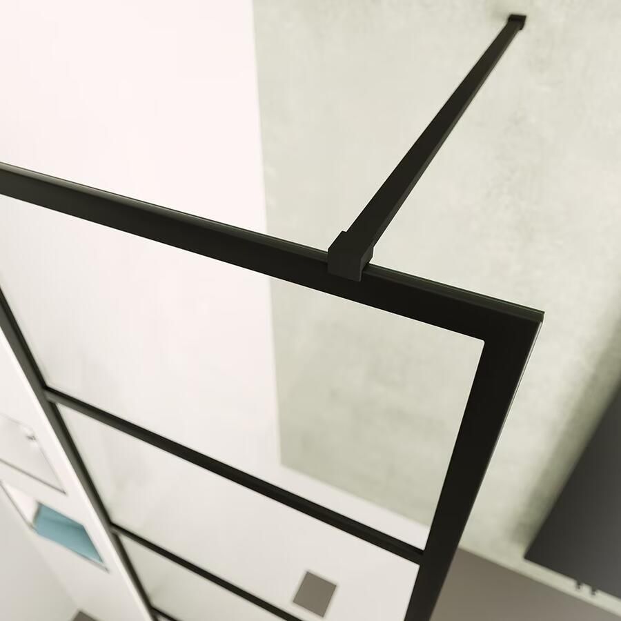 SaniClear Inloopdouche Nero | 80x200 cm | Helder glas | Mat zwart beslag - Foto 2