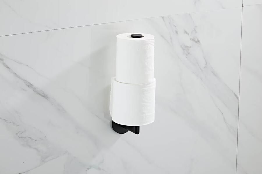 SaniClear Nero dubbele reserverol houder mat zwart - Foto 3