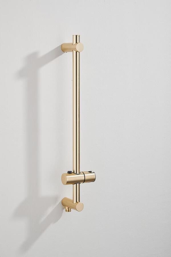 SaniClear Plus douche glijstang met wateraansluiting 60cm Geborsteld messing mat goud