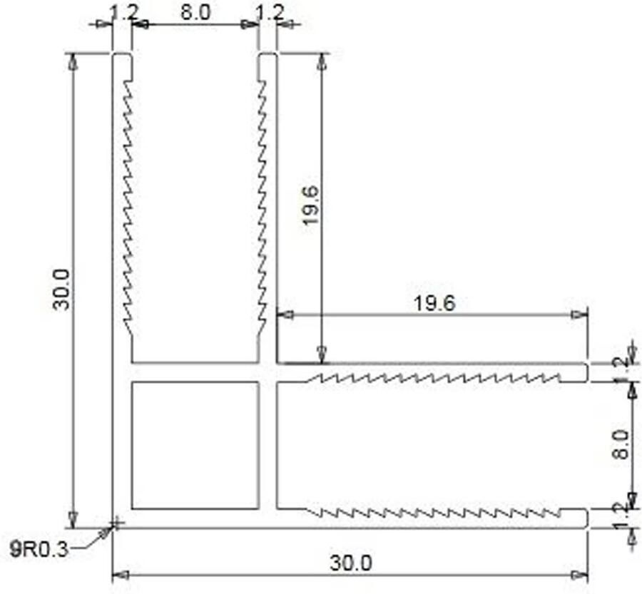 SaniClear Redro hoekprofiel RVS 8mm