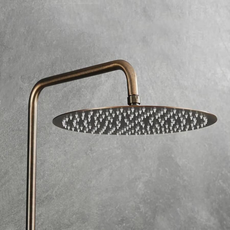 SaniClear Regendouche set Antique | Inbouw | 30 cm | Thermostaatkraan | Rond | Verouderd messing - Foto 1