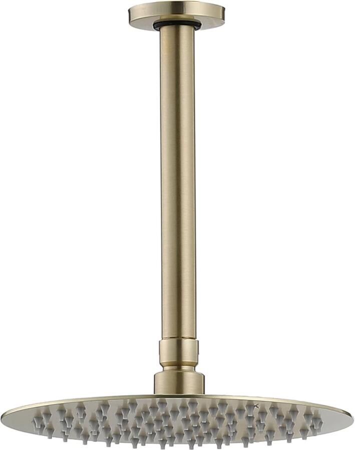 SaniClear Regendouche set Brass | Inbouw | Thermostaatkraan | 2-weg | Rond | Geborsteld messing