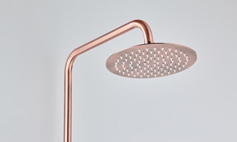 SaniClear Regendouche set Copper | Opbouw | Thermostaatkraan | 2-weg | Rond | Geborsteld koper - Foto 2