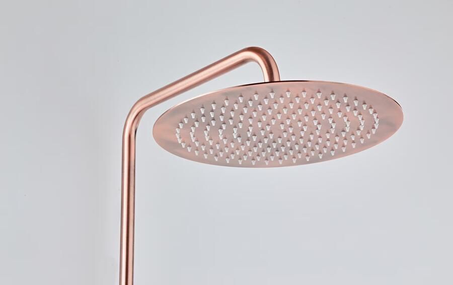 SaniClear Regendouche set Copper | Opbouw | Thermostaatkraan | 2-weg | Rond | Geborsteld koper - Foto 2