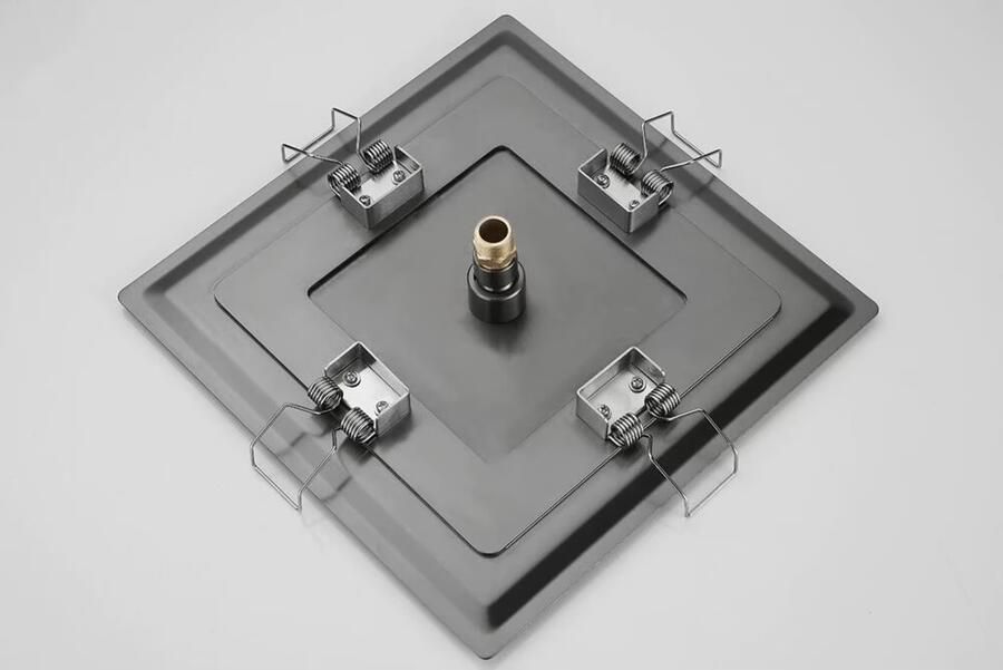 SaniClear Regendouche set Cube | Inbouw | 30x30 cm | Thermostaatkraan | Incl.Inbouwdeel | 2-weg | Rond | Verouderd ijzer Gunmetal