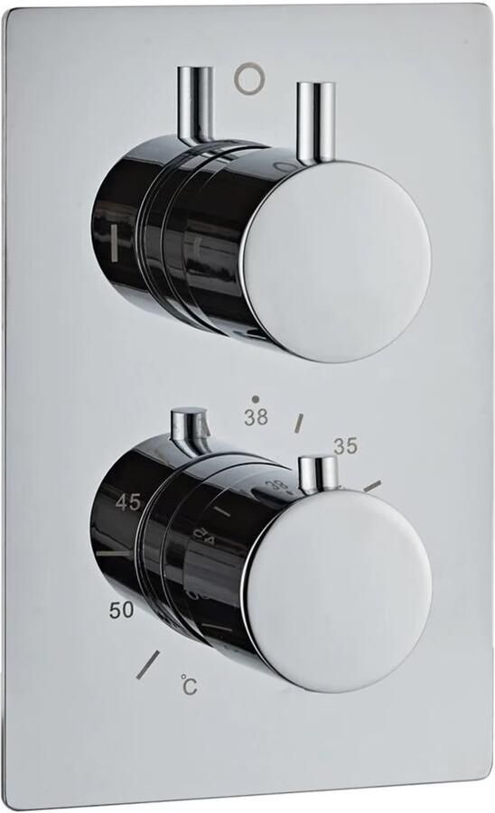 SaniClear Regendouche set Cube | Inbouw | 30x30 cm | Thermostaatkraan | Incl.Inbouwdeel | 2-weg | Rond | Chroom - Foto 3