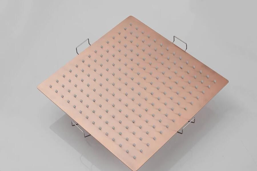 SaniClear Regendouche set Cube | Inbouw | 30x30 cm | Thermostaatkraan | Incl.Inbouwdeel | 2-weg | Rond | Geborsteld koper - Foto 3