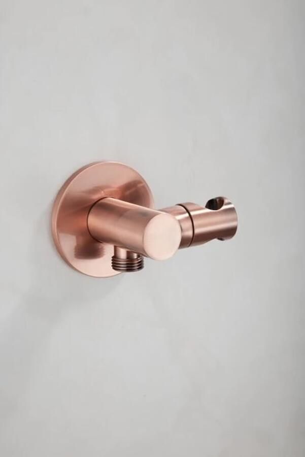 SaniClear Regendouche set Cube | Inbouw | 30x30 cm | Thermostaatkraan | Incl.Inbouwdeel | 2-weg | Rond | Geborsteld koper