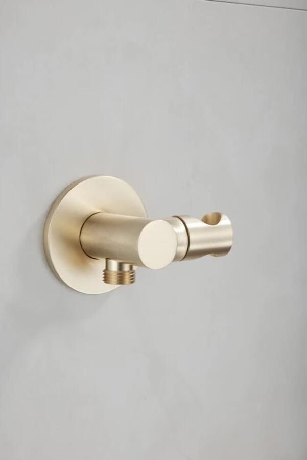 SaniClear Regendouche set Cube | Inbouw | 30x30 cm | Thermostaatkraan | Incl.Inbouwdeel | 2-weg | Rond | Geborsteld Messing mat goud - Foto 2