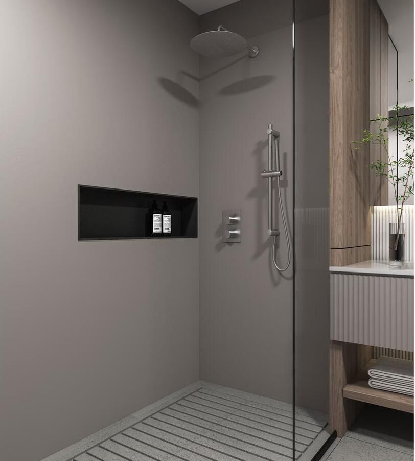 SaniClear Regendouche set Exclusive | Inbouw | 20 cm | Thermostaatkraan | Rechthoekig | RVS look