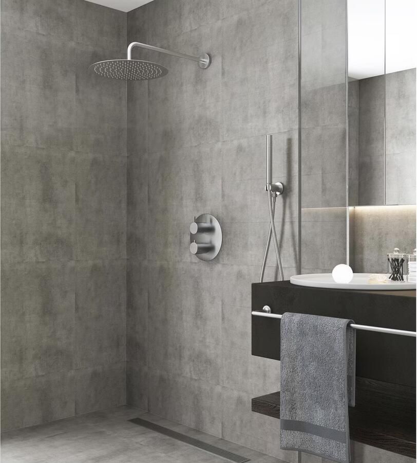 SaniClear Regendouche set Exclusive | Inbouw | 30 cm | Thermostaatkraan | 2-weg | Rond | RVS look - Foto 2