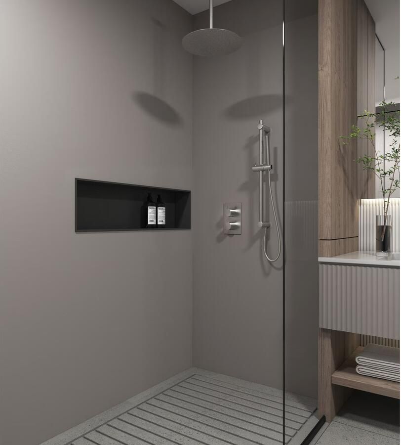 SaniClear Regendouche set Exclusive | Inbouw | 30 cm | Thermostaatkraan | Incl.Inbouwdeel | 2-weg | Rond | RVS look