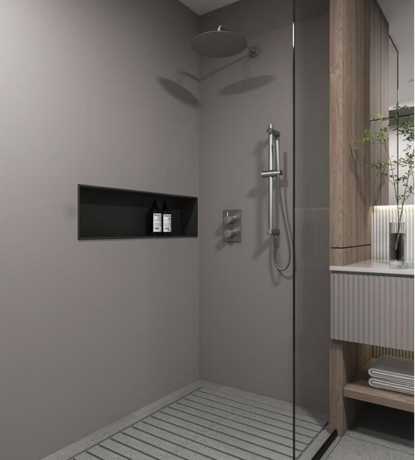 SaniClear Regendouche set Iron | Inbouw | 20 cm | Thermostaatkraan | Rechthoekig | Verouderd ijzer Gunmetal