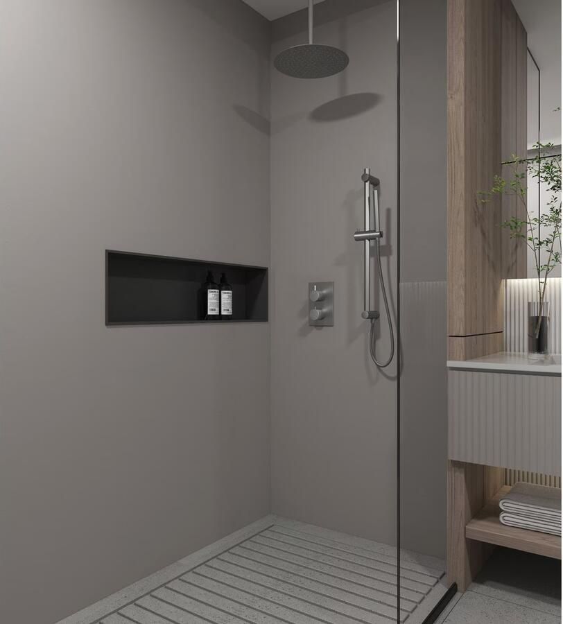 SaniClear Regendouche set Iron | Inbouw | 20 cm | Thermostaatkraan | Rond | Verouderd ijzer Gunmetal