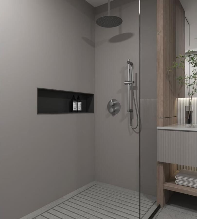 SaniClear Regendouche set Iron | Inbouw | 30 cm | Thermostaatkraan | 2-weg | Rond | Verouderd ijzer Gunmetal