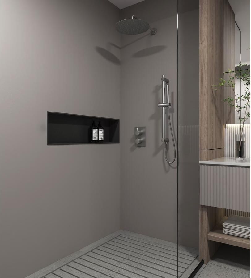 SaniClear Regendouche set Iron | Inbouw | 30 cm | Thermostaatkraan | Rond | Verouderd ijzer Gunmetal