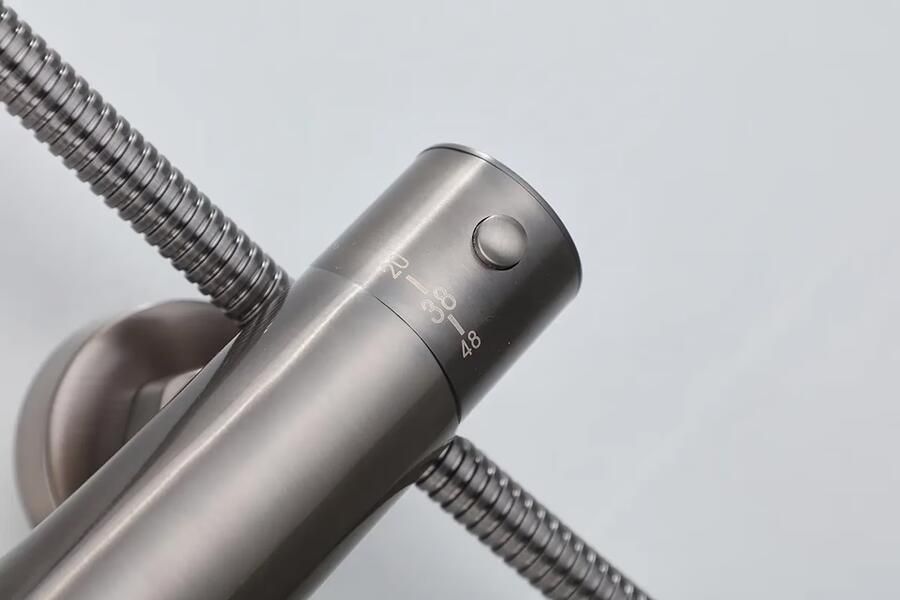 SaniClear Regendouche set Iron | Opbouw | 30 cm | Thermostaatkraan | 2-weg | Rond | Verouderd ijzer Gunmetal - Foto 2