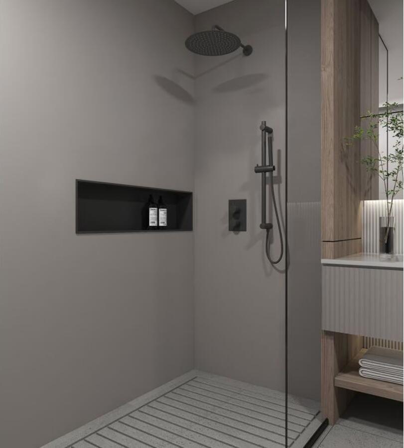 SaniClear Regendouche set Nero | Inbouw | 20 cm | Thermostaatkraan | Rechthoekig | Mat zwart