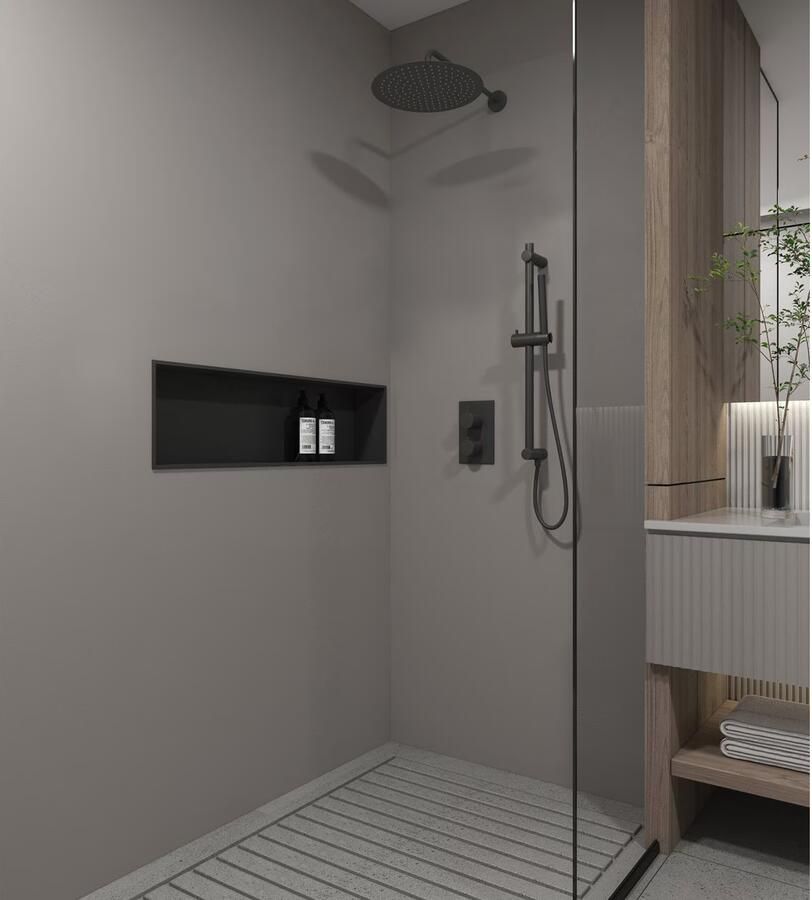 SaniClear Regendouche set Nero | Inbouw | 30 cm | Thermostaatkraan | Rond | Mat zwart