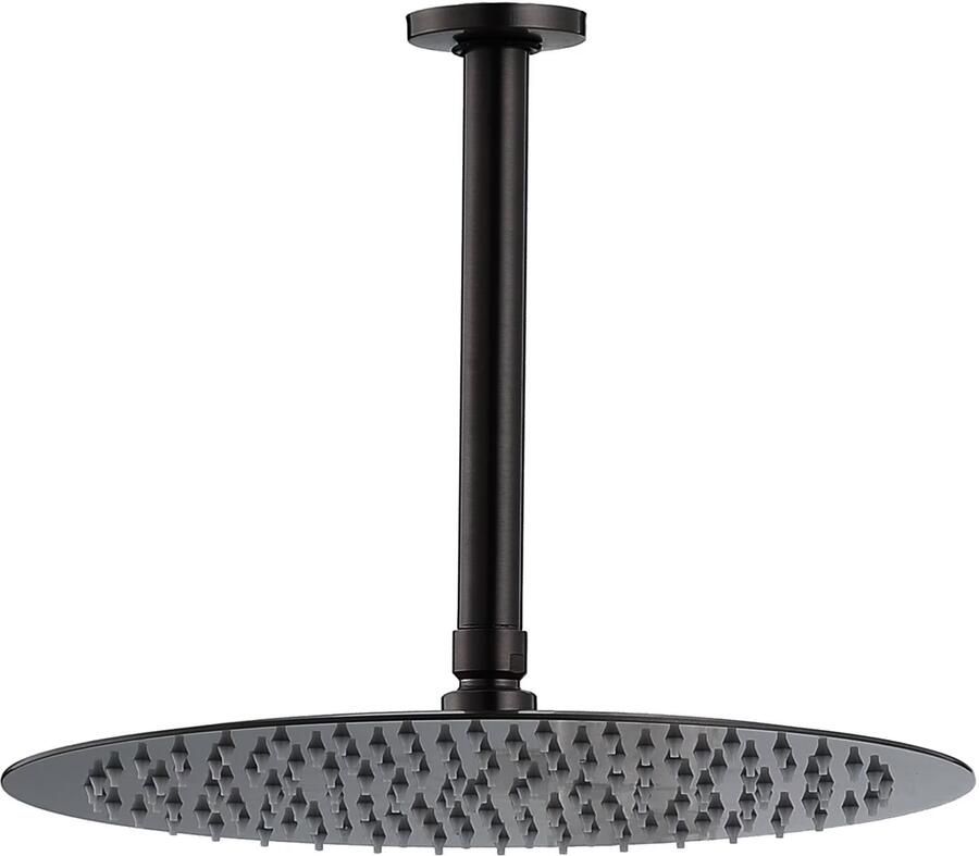 SaniClear Regendouche set Nero | Inbouw | Thermostaatkraan | 2-weg | Rond | Mat zwart