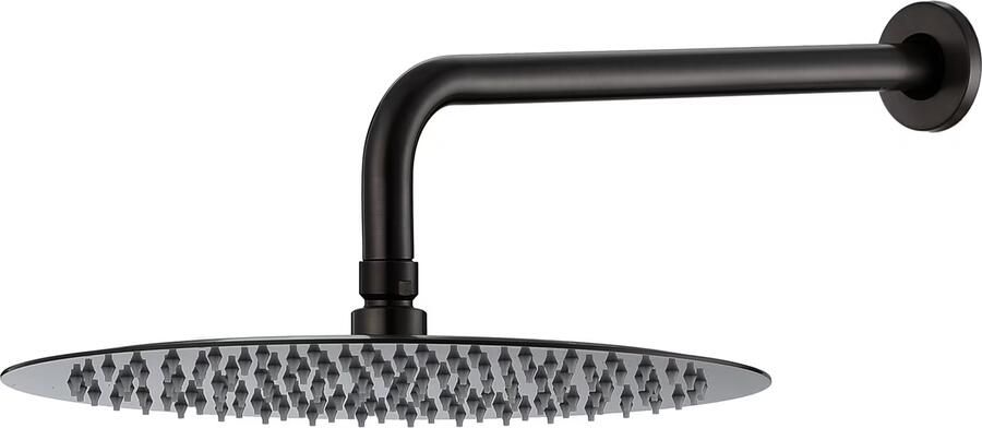 SaniClear Regendouche set Nero | Inbouw | Thermostaatkraan | 2-weg | Rond | Mat zwart