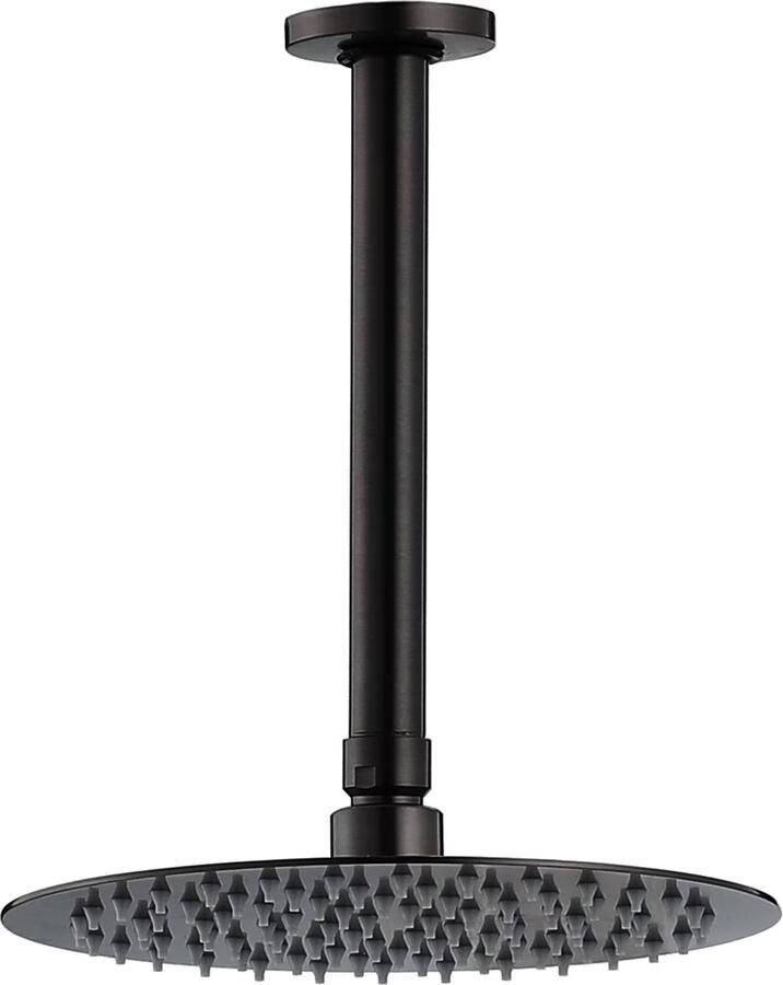 SaniClear Regendouche set Nero | Inbouw | Thermostaatkraan | 2-weg | Rond | Mat zwart