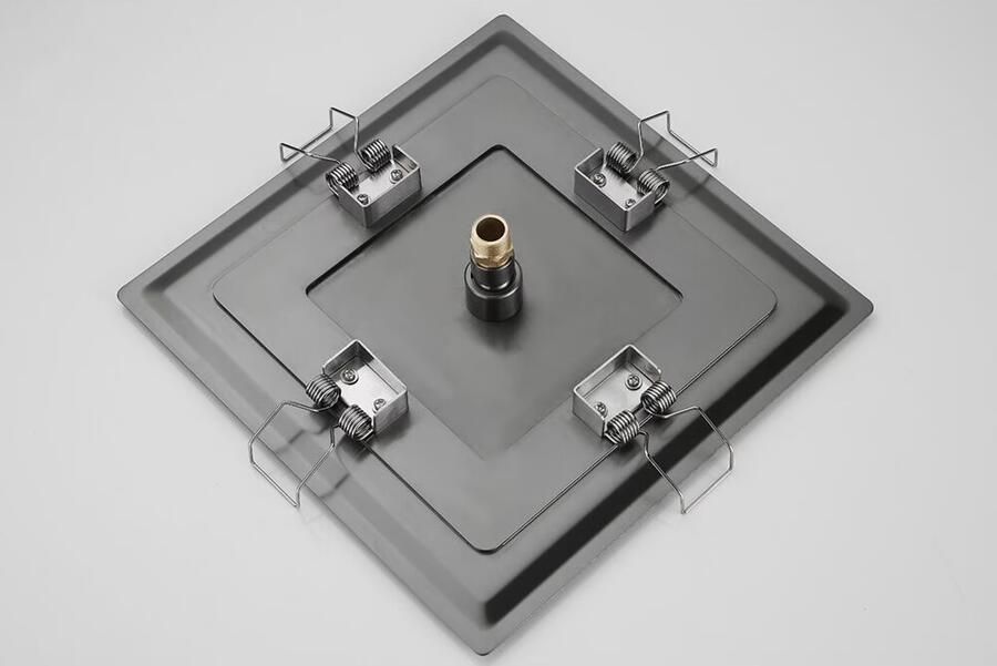 SaniClear Regendouche set Plus | Inbouw | 30 cm | Thermostaatkraan | Incl.Inbouwdeel | 2-weg | Vierkant | Verouderd ijzer gunmetal - Foto 2