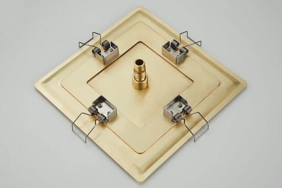 SaniClear Regendouche set Plus | Inbouw | 30 cm | Thermostaatkraan | Incl.Inbouwdeel | 2-weg | Vierkant | Geborsteld messing