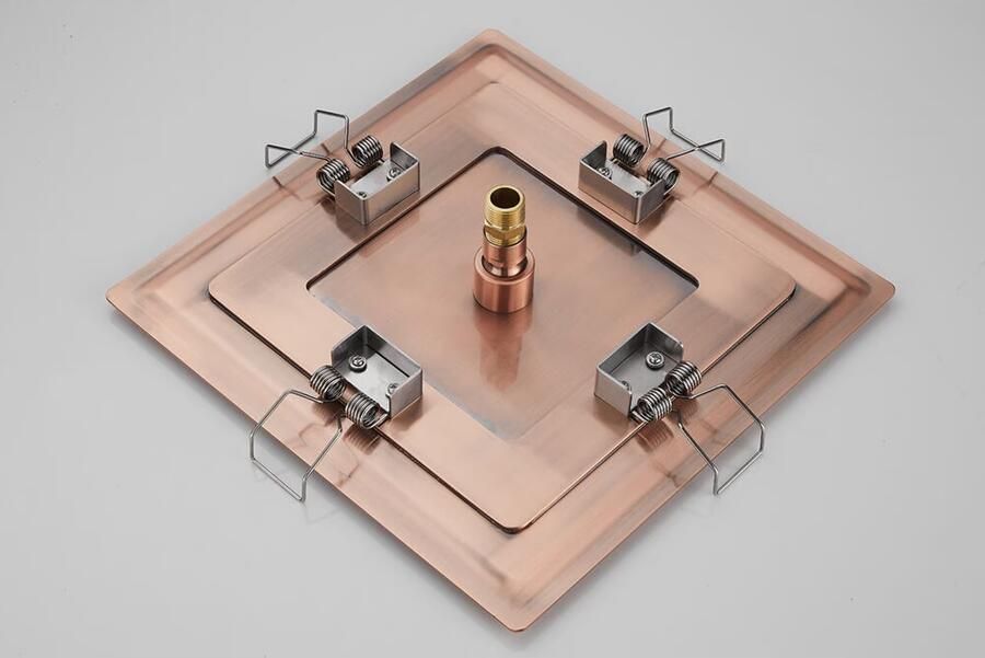 SaniClear Regendouche set Plus | Inbouw | 30 cm | Thermostaatkraan | Incl.Inbouwdeel | 2-weg | Vierkant | Geborsteld koper - Foto 2