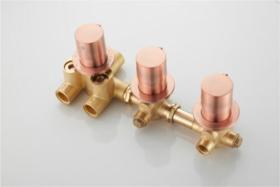 SaniClear Regendouche set Plus | Inbouw | Thermostaatkraan | Rond | Geborsteld koper - Foto 3