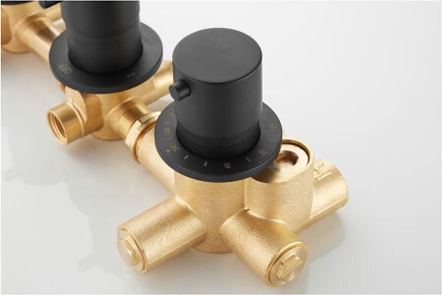 SaniClear Regendouche set Plus | Inbouw | Thermostaatkraan | Rond | Mat zwart - Foto 2