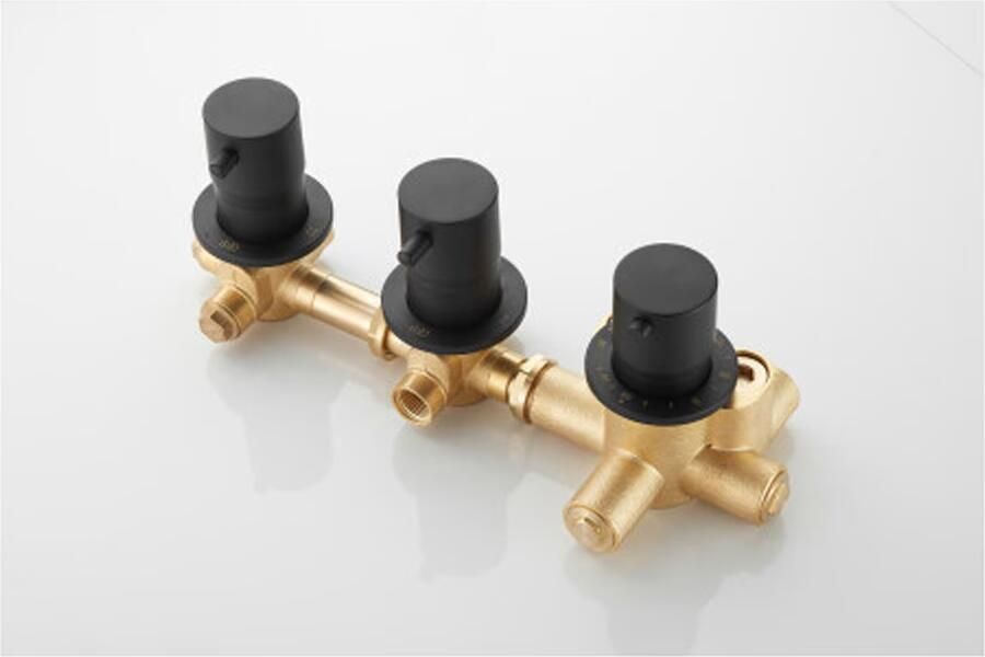 SaniClear Regendouche set Plus | Inbouw | Thermostaatkraan | Rond | Mat zwart - Foto 2