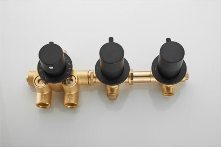 SaniClear Regendouche set Plus | Inbouw | Thermostaatkraan | Rond | Mat zwart - Foto 2