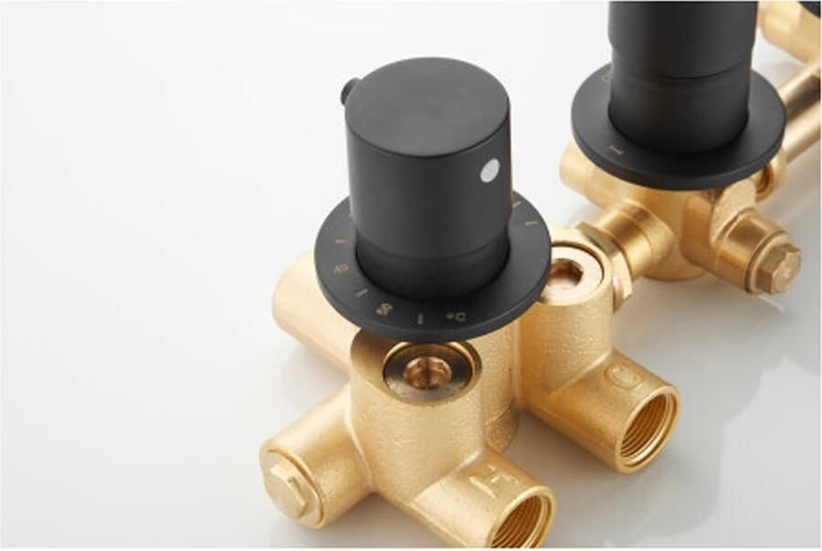 SaniClear Regendouche set Plus | Inbouw | Thermostaatkraan | Rond | Mat zwart