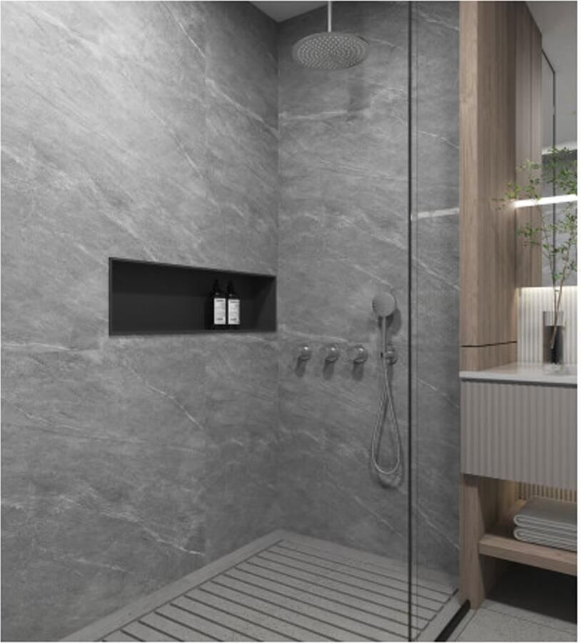 SaniClear Regendouche set Plus | Inbouw | Thermostaatkraan | Rond | RVS look