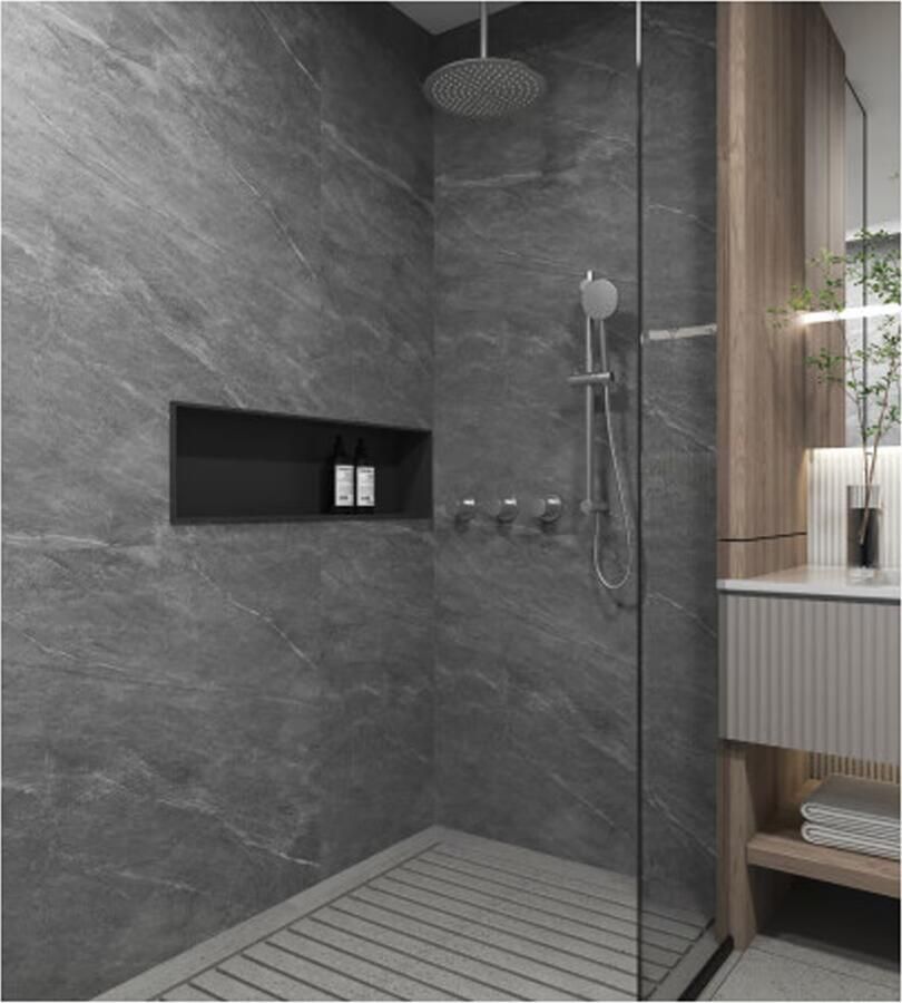 SaniClear Regendouche set Plus | Inbouw | Thermostaatkraan | Rond | RVS look