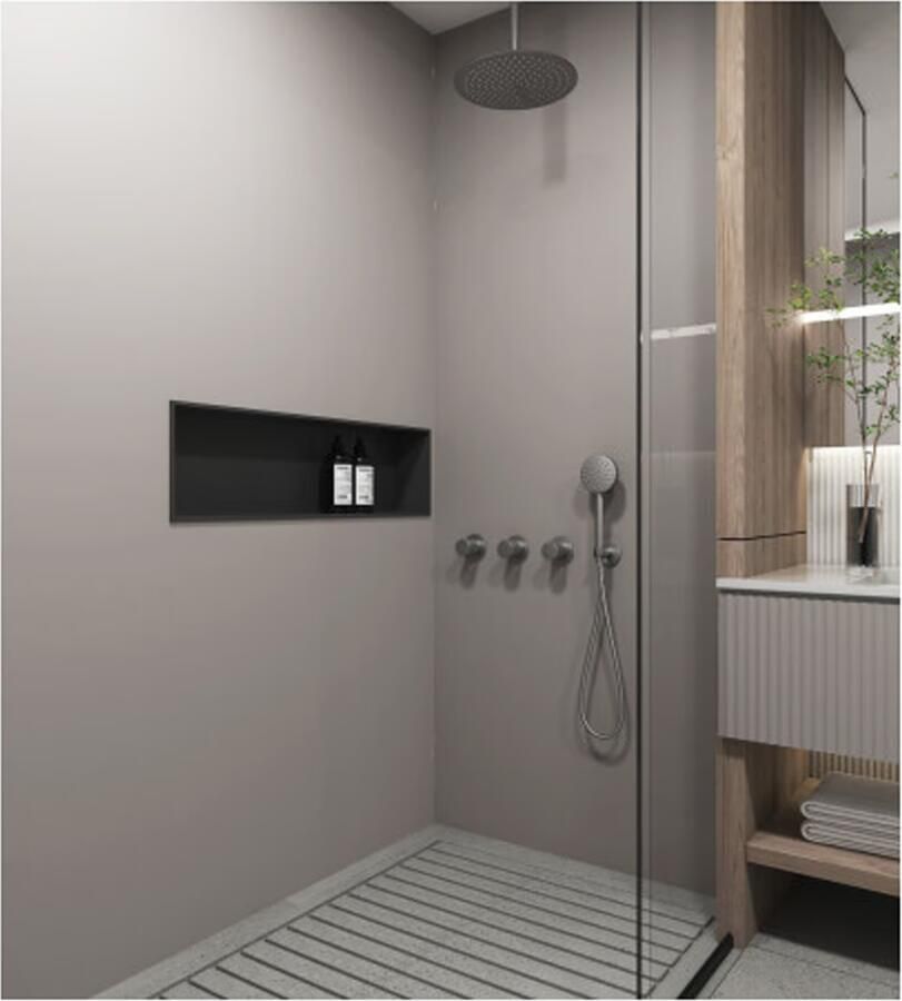 SaniClear Regendouche set Plus | Inbouw | Thermostaatkraan | Rond | Verouderd ijzer gunmetal