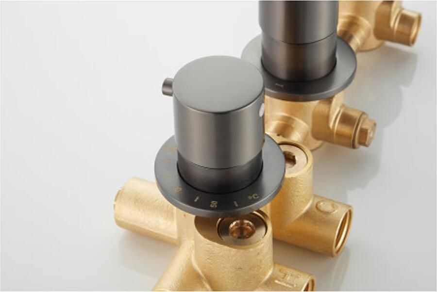 SaniClear Regendouche set Plus | Inbouw | Thermostaatkraan | Rond | Verouderd ijzer gunmetal - Foto 2