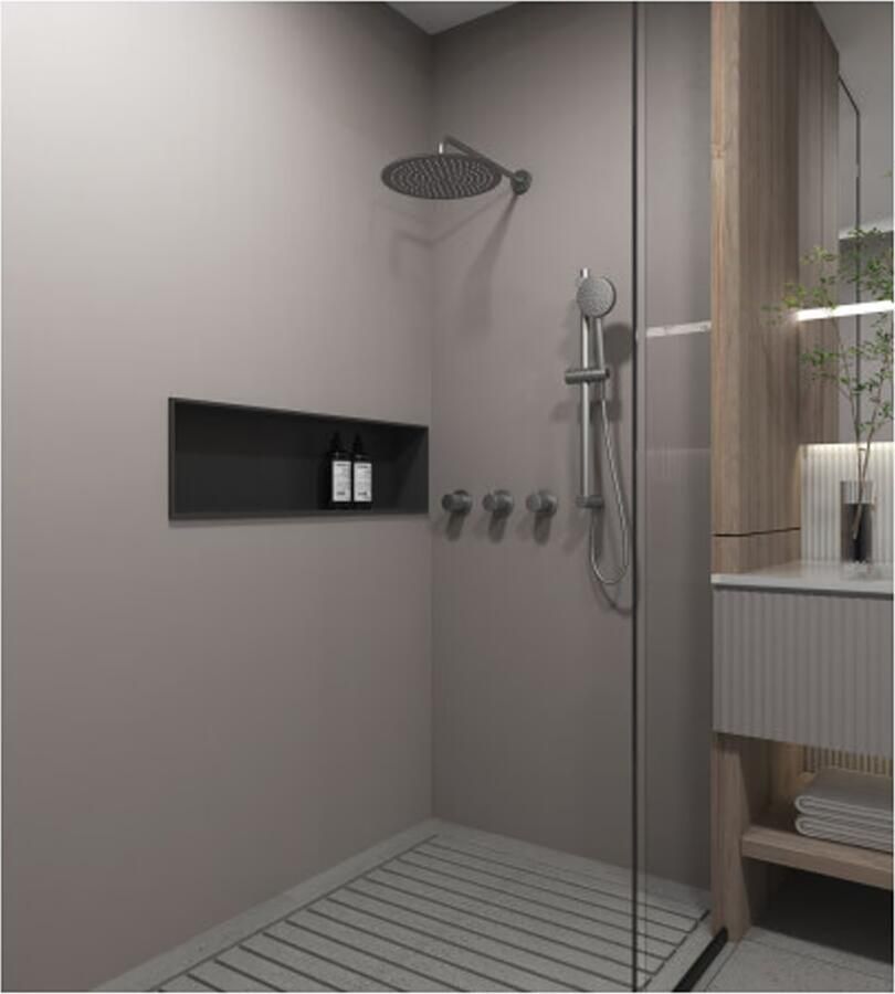 SaniClear Regendouche set Plus | Inbouw | Thermostaatkraan | Rond | Verouderd ijzer gunmetal