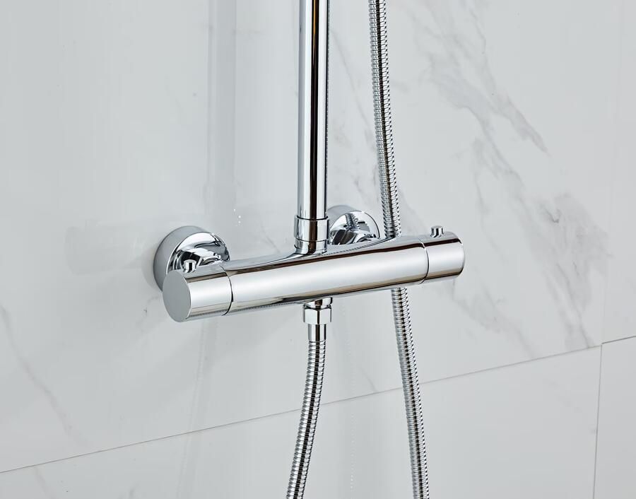 SaniClear Regendouche set Shine | Opbouw | Thermostaatkraan | 2-weg | Rond | Chroom - Foto 3