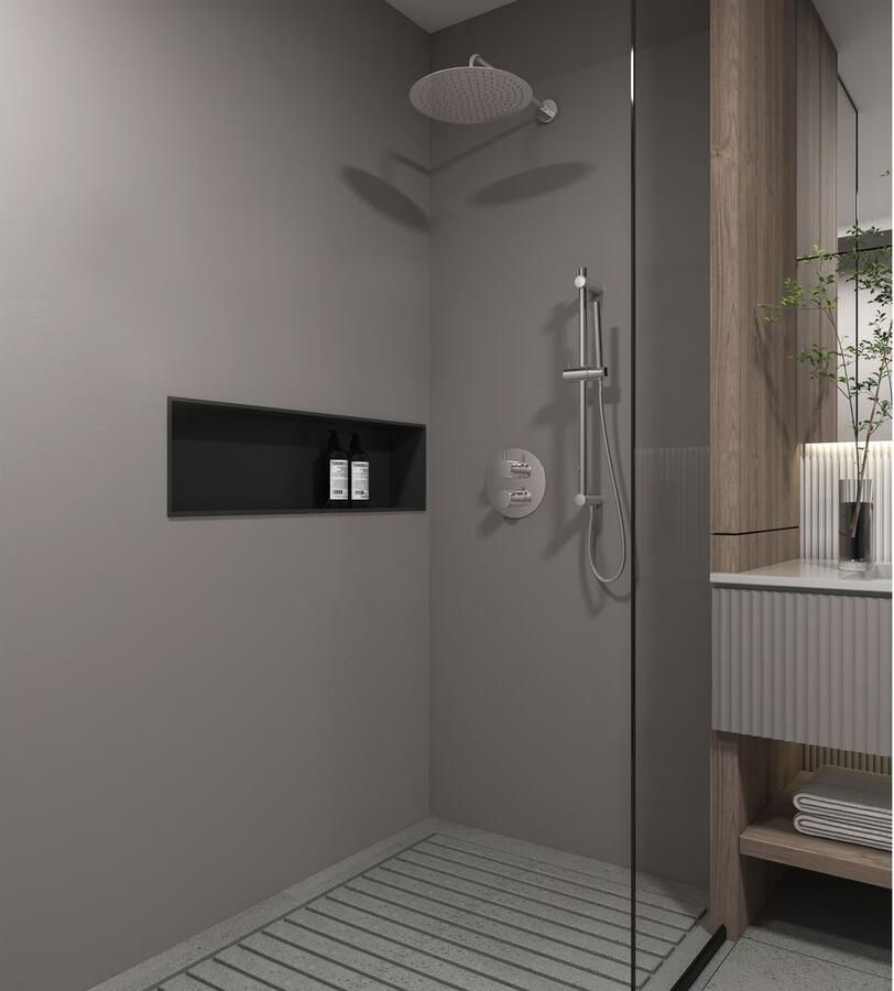 SaniClear Regendouche set Talpa | Inbouw | 30 cm | Thermostaatkraan | 2-weg | Rond | Chroom