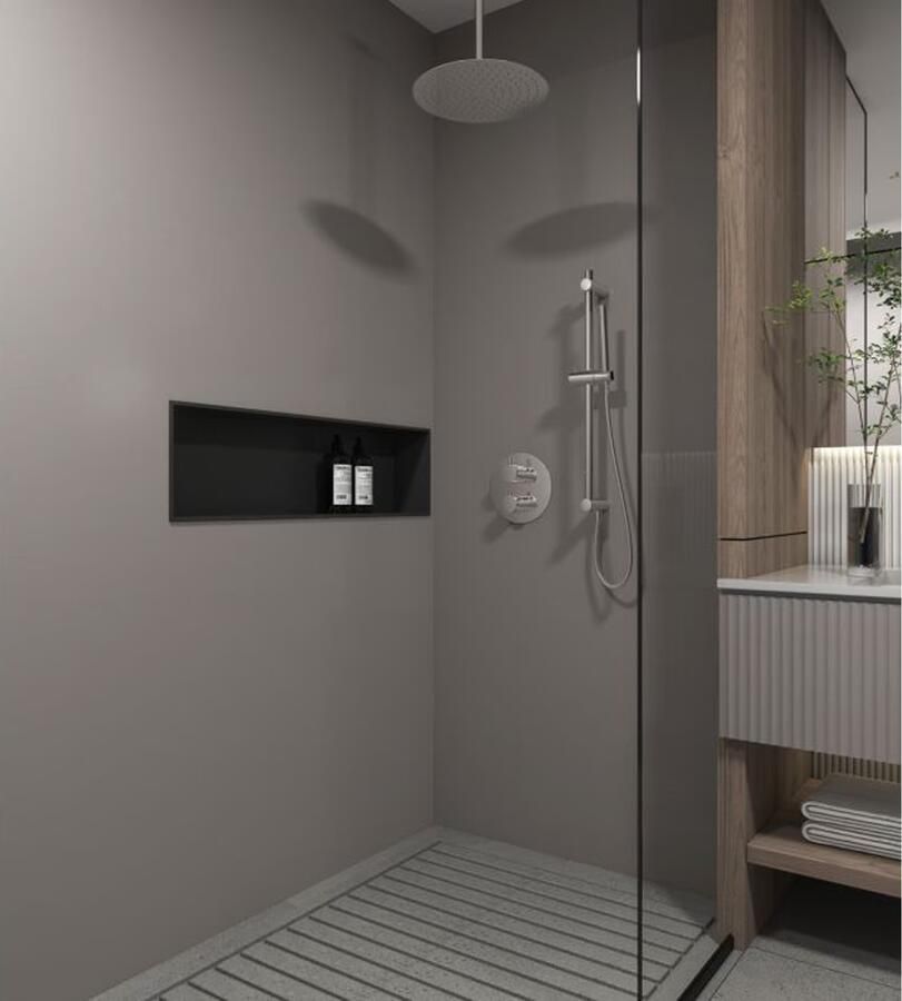 SaniClear Regendouche set Talpa | Inbouw | 30 cm | Thermostaatkraan | 2-weg | Rond | Chroom