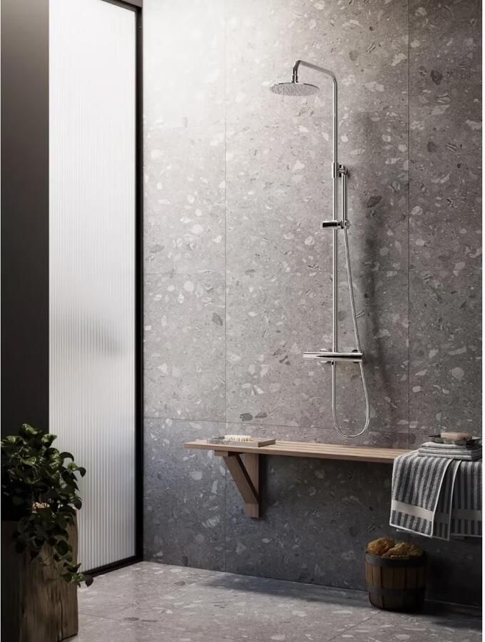 SaniClear Regendouche set Talpa | Opbouw | 30 cm | Thermostaatkraan | 2-weg | Rond | Chroom