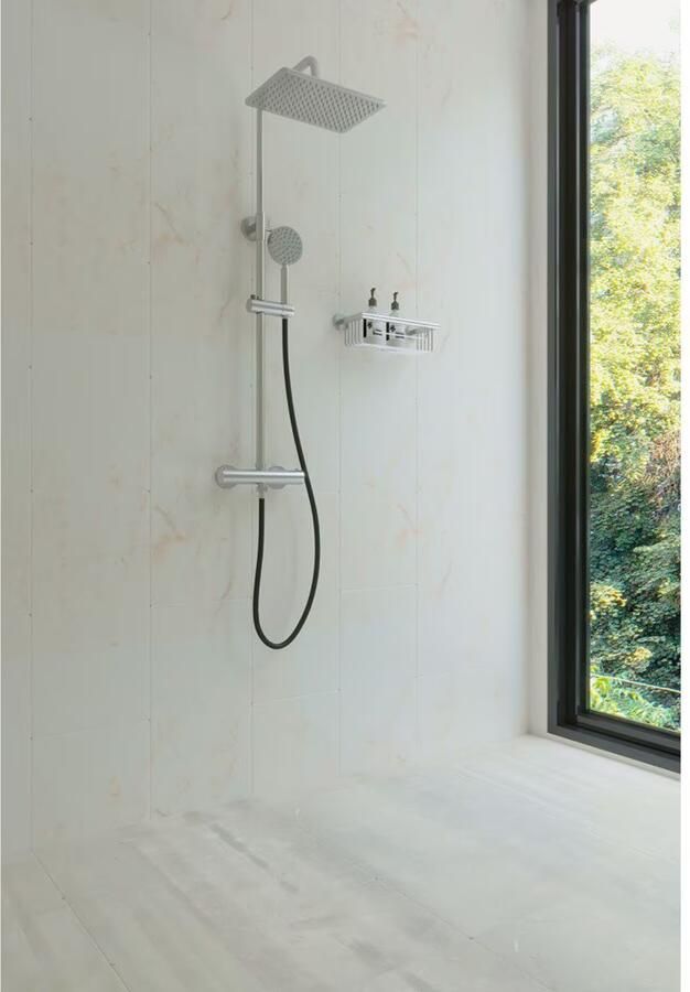 SaniClear Regendouche set Vision Pro | Opbouw | Thermostaatkraan | 2-weg | RVS look