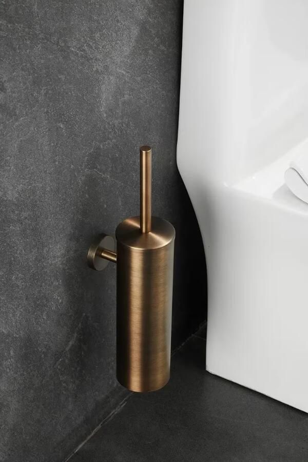 SaniClear Toiletborstel Antique | Wandmontage | Messing | Rond | Verouderd messing - Foto 3
