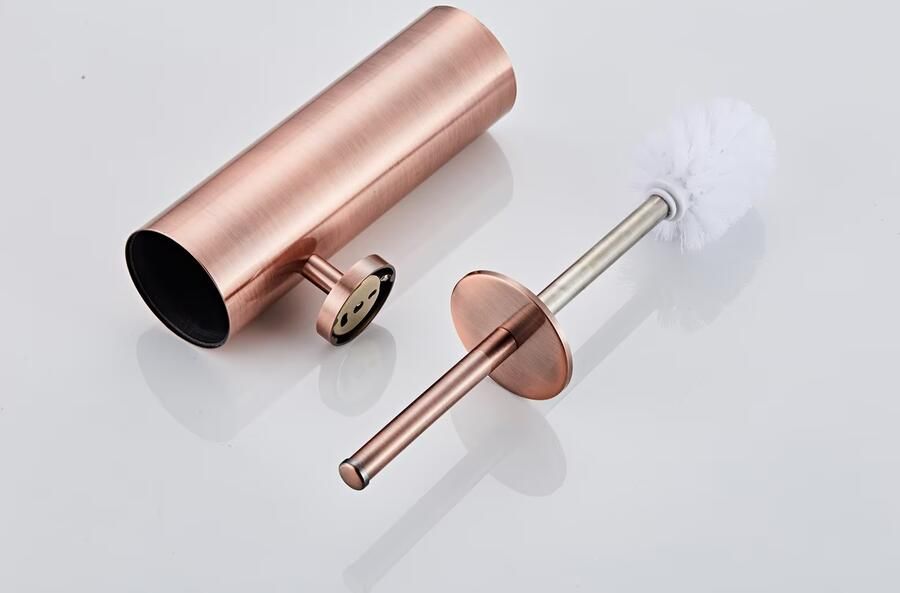 SaniClear Toiletborstel Copper | Wandmontage | Messing | Rond | Geborsteld koper